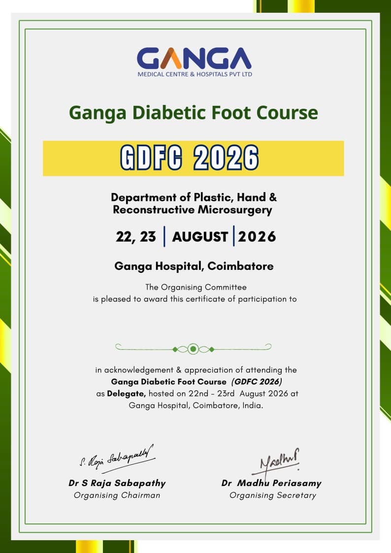 Ganga Diabetic Foot Course Certificate